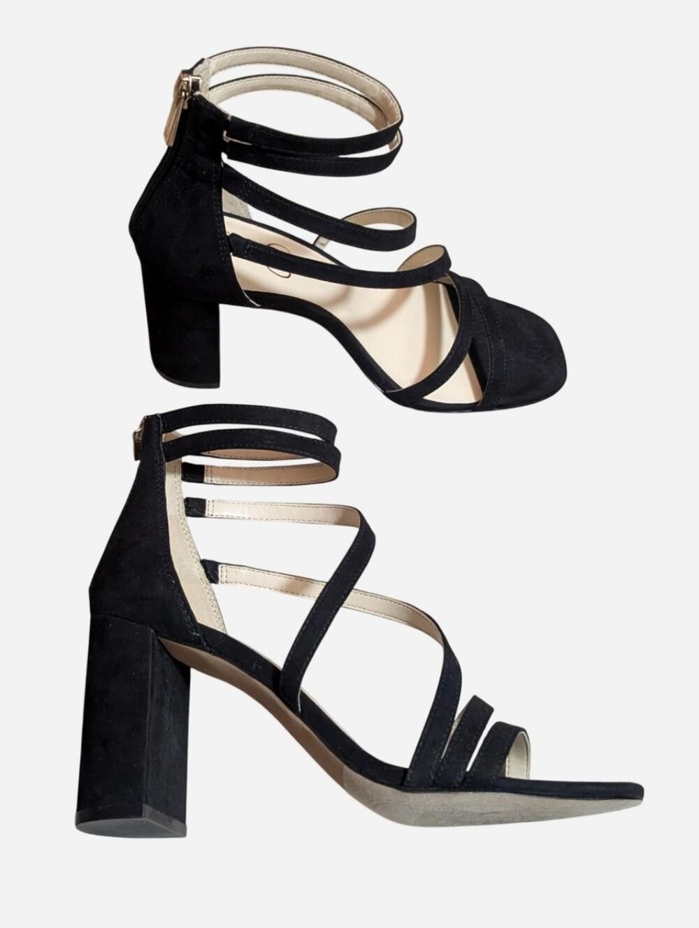 Jessica Simpson Black Sardona Strappy Block Heel Sandals Heels Size 7.5